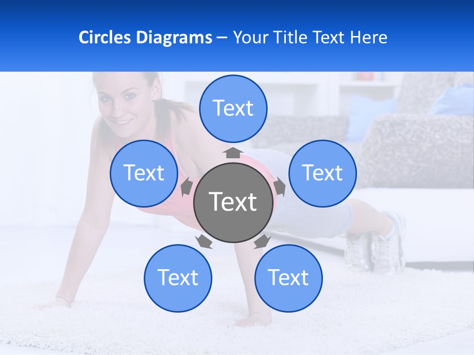 A Woman In A Pink Top Is Doing A Push Up PowerPoint Template