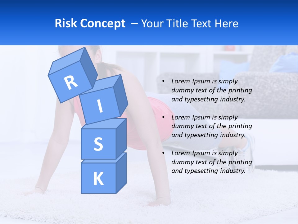 A Woman In A Pink Top Is Doing A Push Up PowerPoint Template