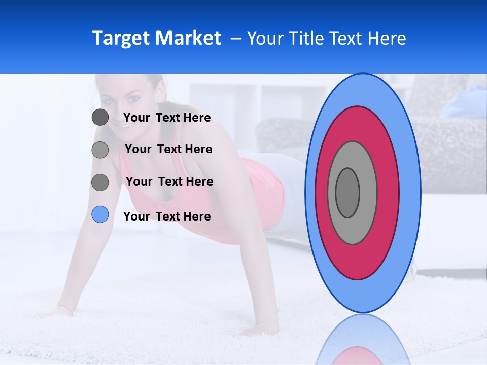 A Woman In A Pink Top Is Doing A Push Up PowerPoint Template