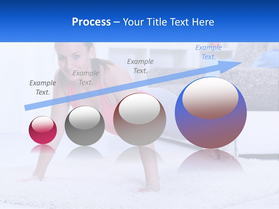 A Woman In A Pink Top Is Doing A Push Up PowerPoint Template