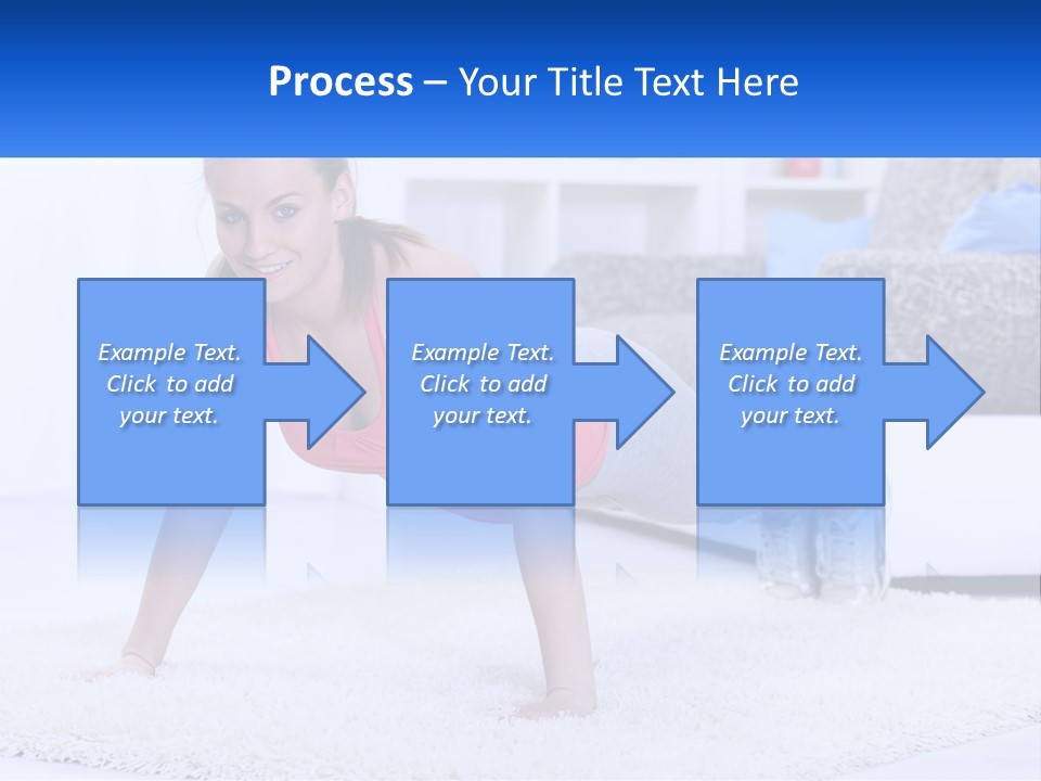 A Woman In A Pink Top Is Doing A Push Up PowerPoint Template