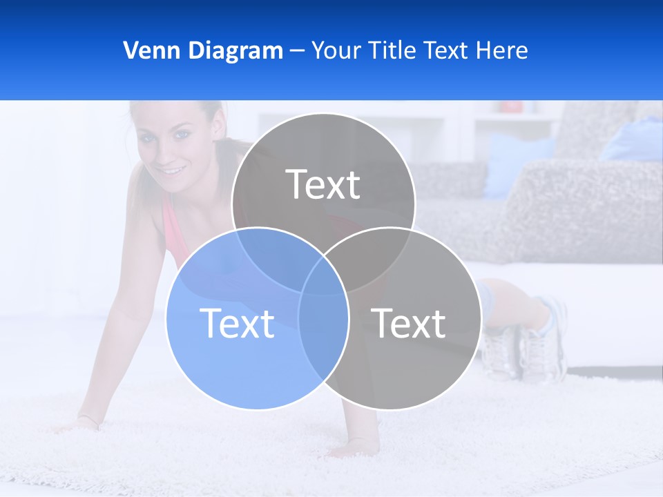 A Woman In A Pink Top Is Doing A Push Up PowerPoint Template