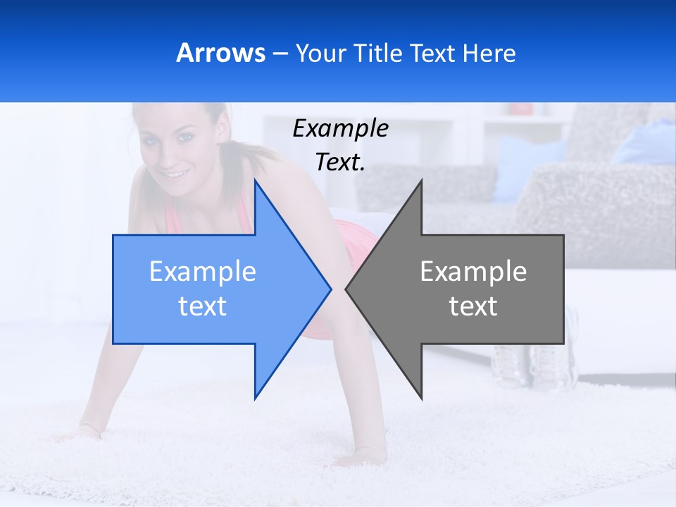 A Woman In A Pink Top Is Doing A Push Up PowerPoint Template