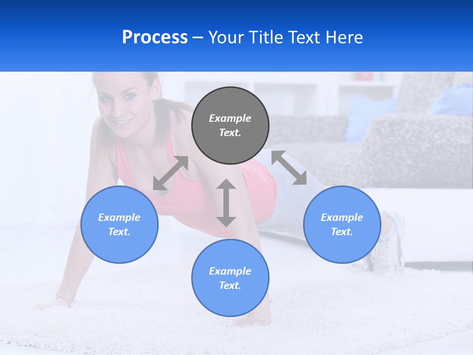 A Woman In A Pink Top Is Doing A Push Up PowerPoint Template