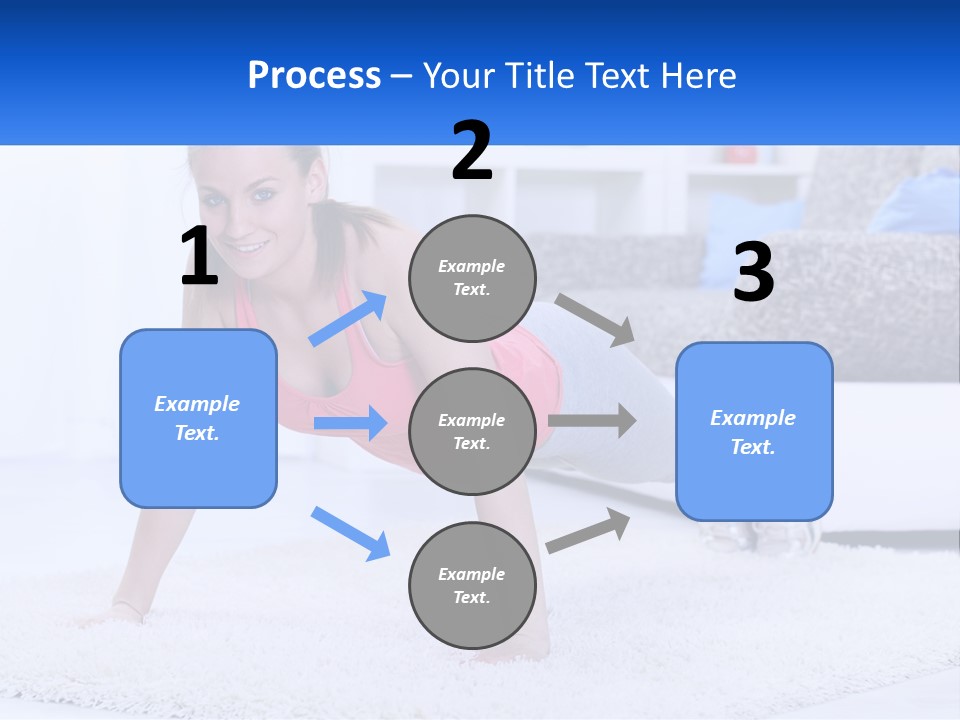 A Woman In A Pink Top Is Doing A Push Up PowerPoint Template