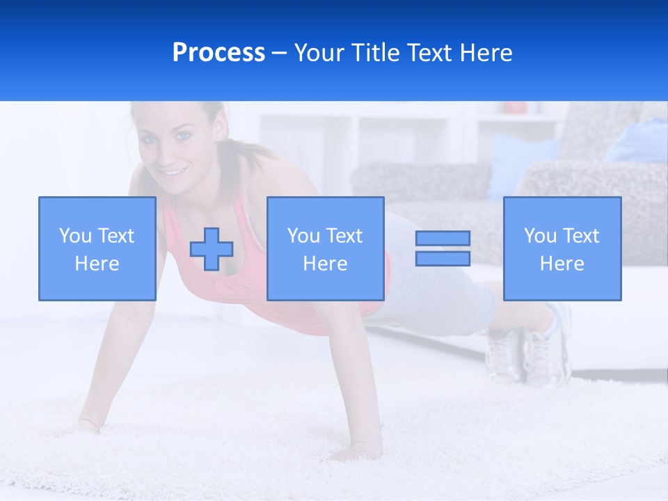 A Woman In A Pink Top Is Doing A Push Up PowerPoint Template