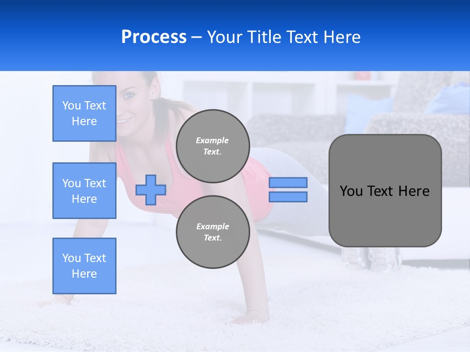 A Woman In A Pink Top Is Doing A Push Up PowerPoint Template