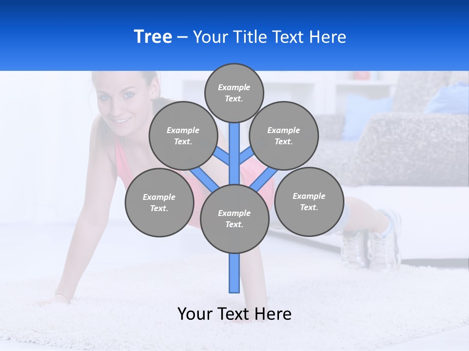 A Woman In A Pink Top Is Doing A Push Up PowerPoint Template