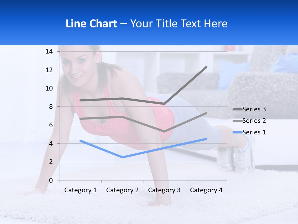 A Woman In A Pink Top Is Doing A Push Up PowerPoint Template