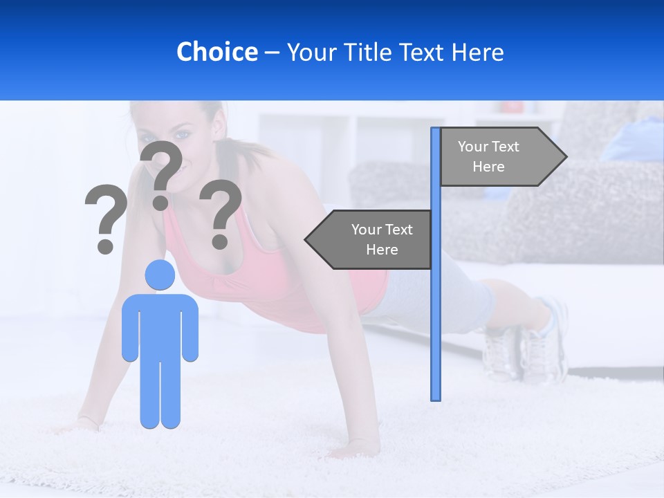 A Woman In A Pink Top Is Doing A Push Up PowerPoint Template