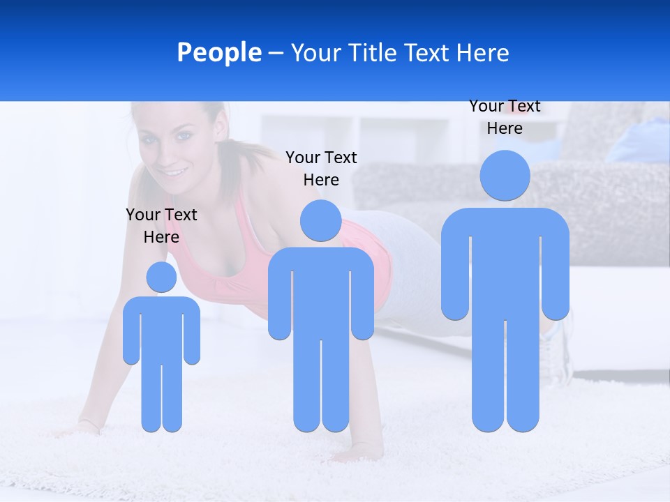 A Woman In A Pink Top Is Doing A Push Up PowerPoint Template