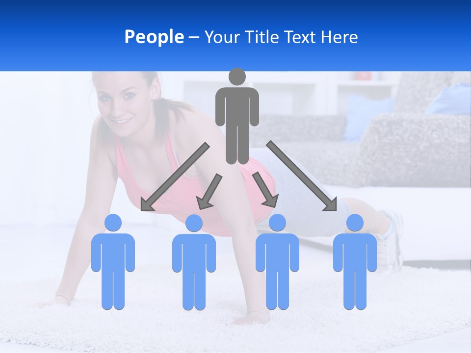 A Woman In A Pink Top Is Doing A Push Up PowerPoint Template