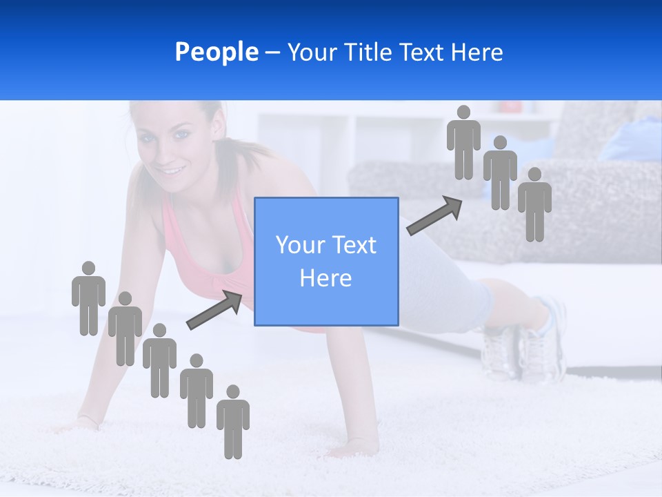 A Woman In A Pink Top Is Doing A Push Up PowerPoint Template