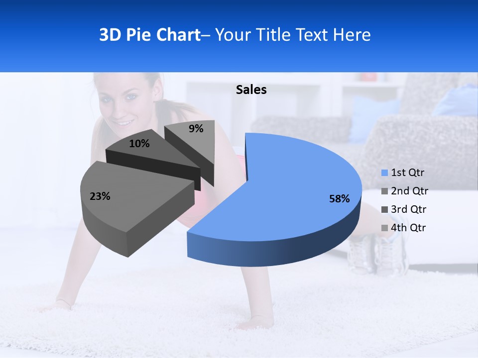 A Woman In A Pink Top Is Doing A Push Up PowerPoint Template