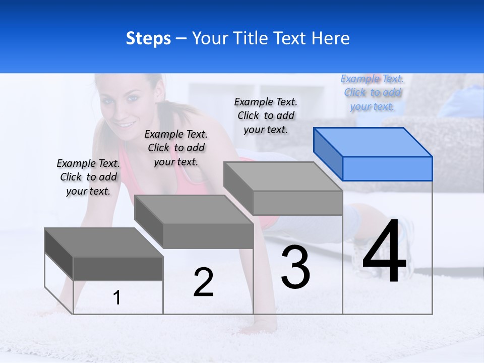 A Woman In A Pink Top Is Doing A Push Up PowerPoint Template