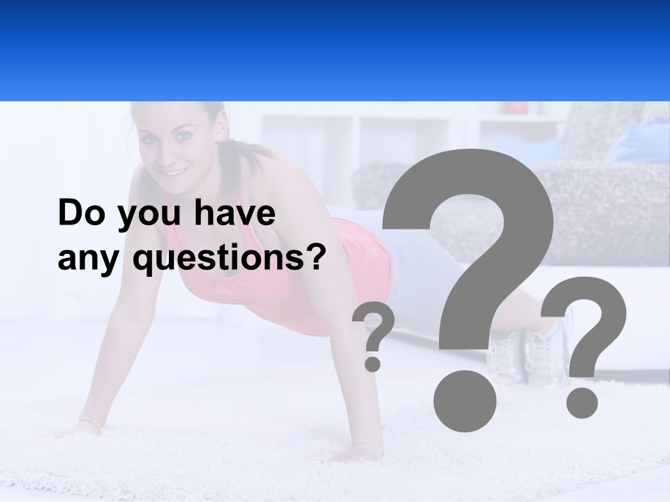 A Woman In A Pink Top Is Doing A Push Up PowerPoint Template