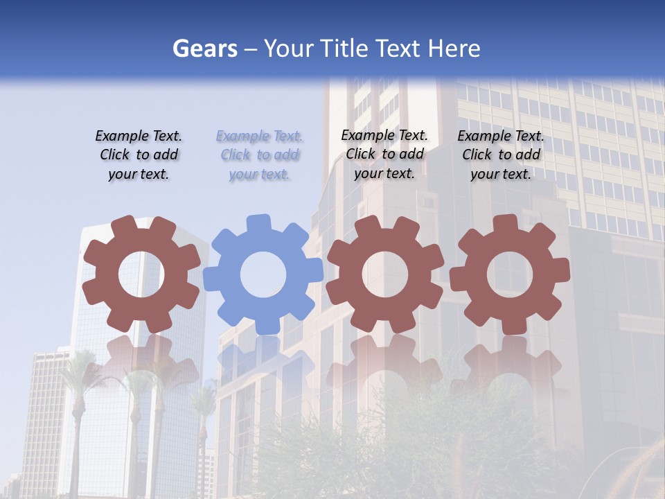 A Tall Building With A Blue Sky In The Background PowerPoint Template