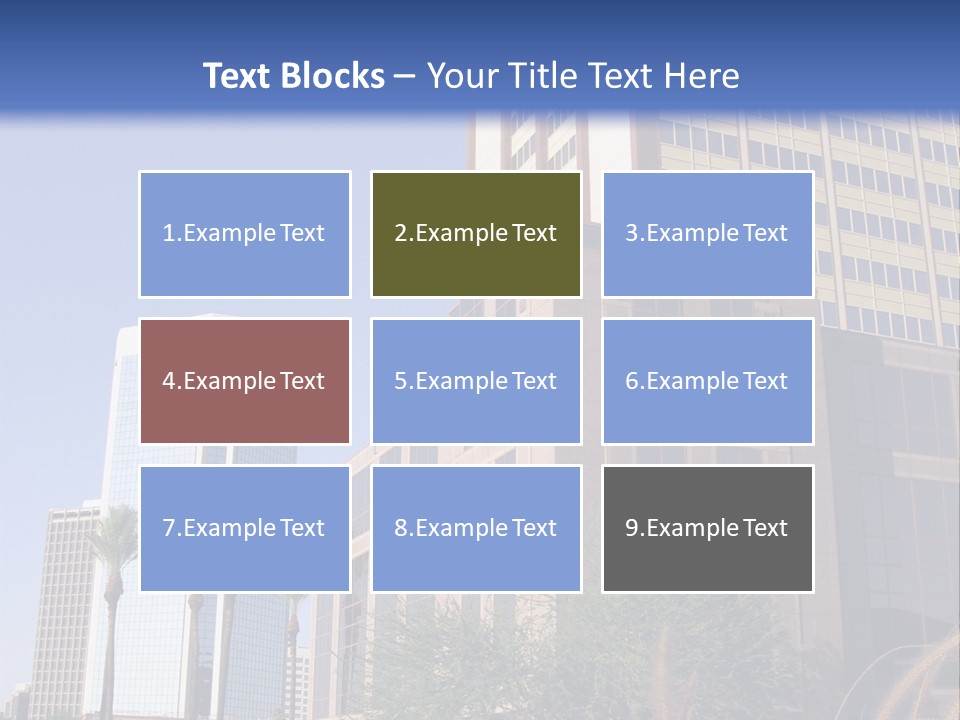 A Tall Building With A Blue Sky In The Background PowerPoint Template