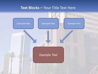 A Tall Building With A Blue Sky In The Background PowerPoint Template