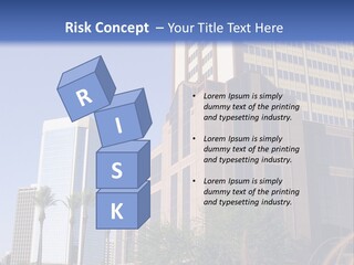 A Tall Building With A Blue Sky In The Background PowerPoint Template