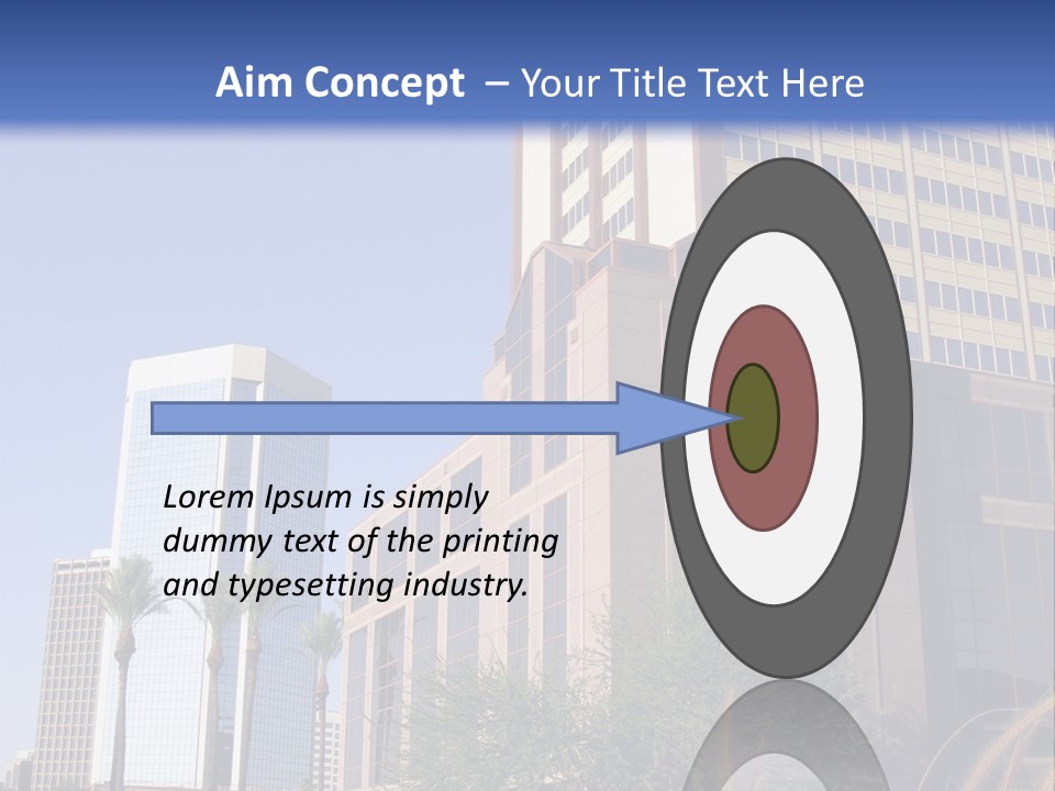 A Tall Building With A Blue Sky In The Background PowerPoint Template