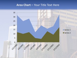 A Tall Building With A Blue Sky In The Background PowerPoint Template