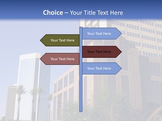 A Tall Building With A Blue Sky In The Background PowerPoint Template