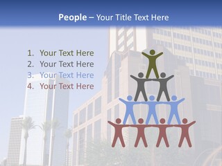 A Tall Building With A Blue Sky In The Background PowerPoint Template