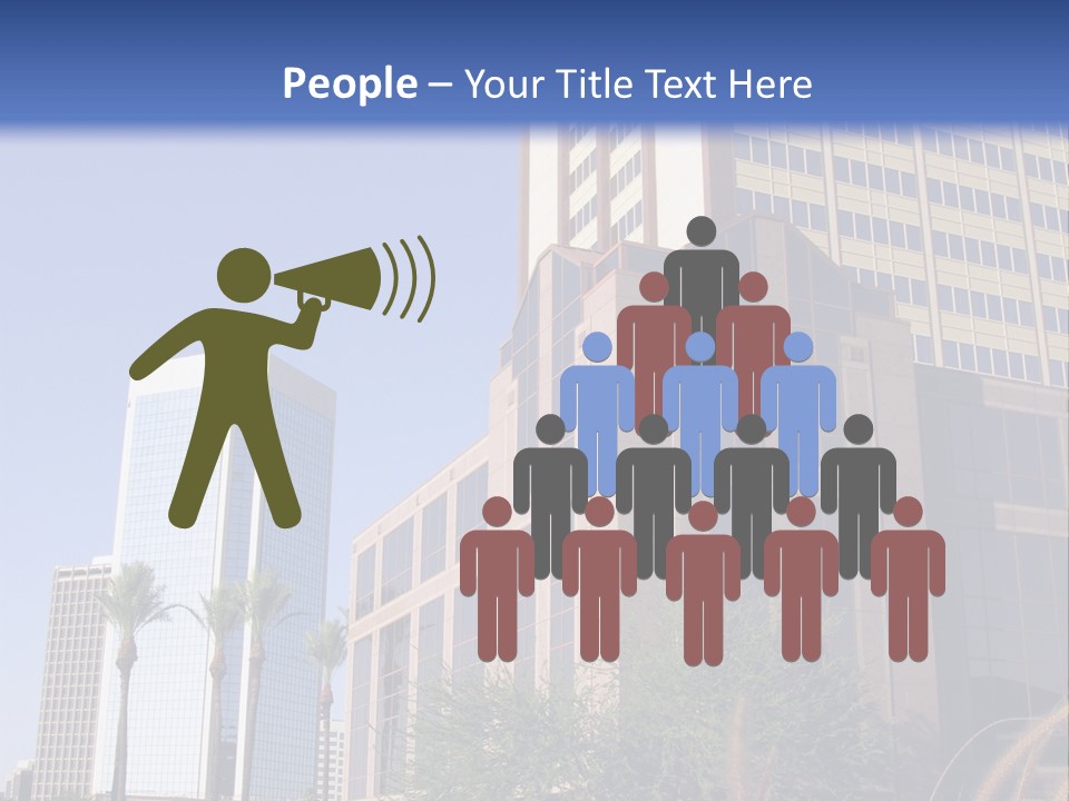 A Tall Building With A Blue Sky In The Background PowerPoint Template