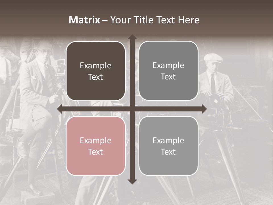 A Group Of People Standing Around A Camera PowerPoint Template