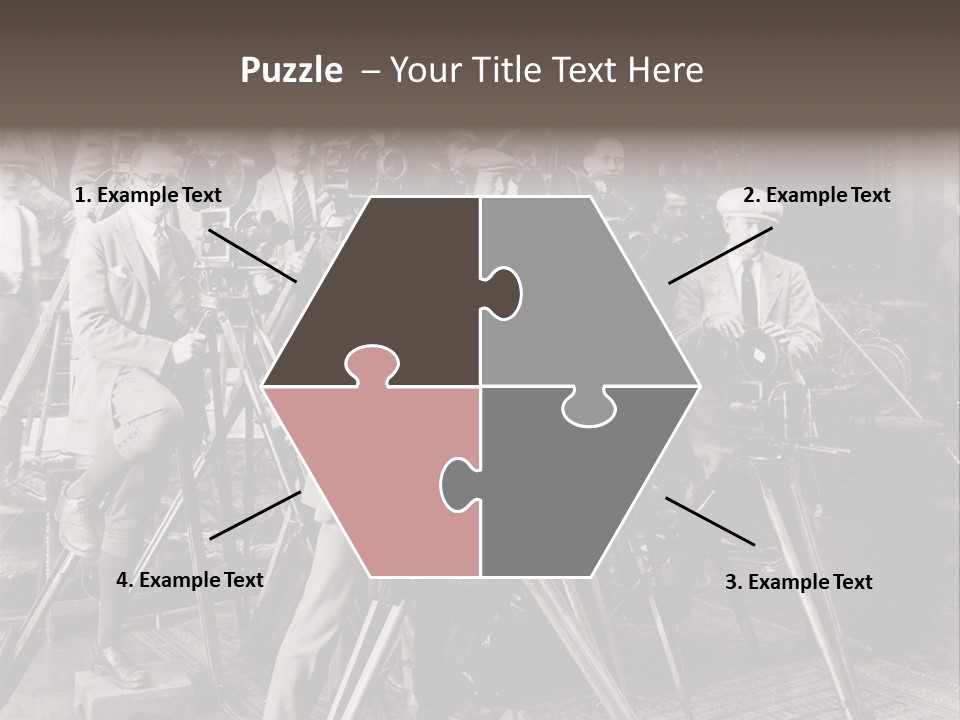 A Group Of People Standing Around A Camera PowerPoint Template