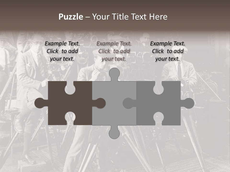 A Group Of People Standing Around A Camera PowerPoint Template