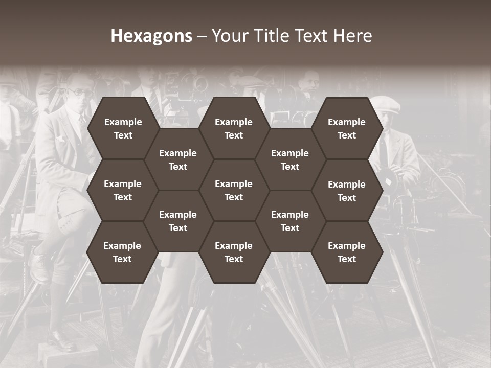 A Group Of People Standing Around A Camera PowerPoint Template