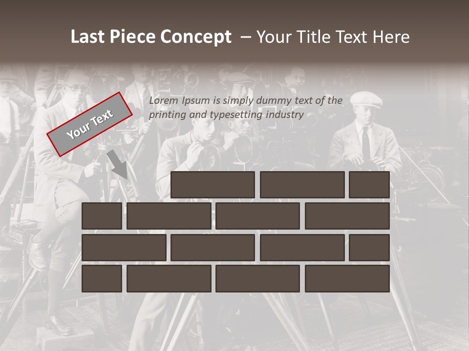 A Group Of People Standing Around A Camera PowerPoint Template