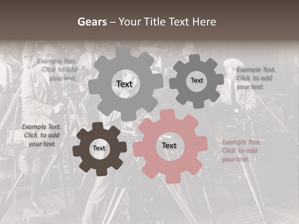 A Group Of People Standing Around A Camera PowerPoint Template