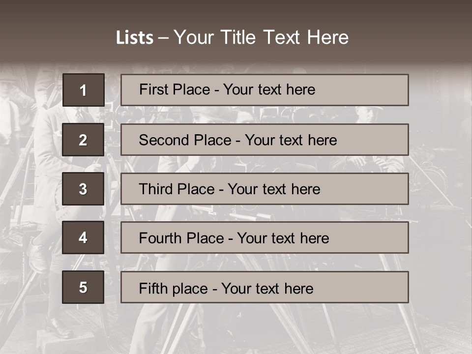 A Group Of People Standing Around A Camera PowerPoint Template