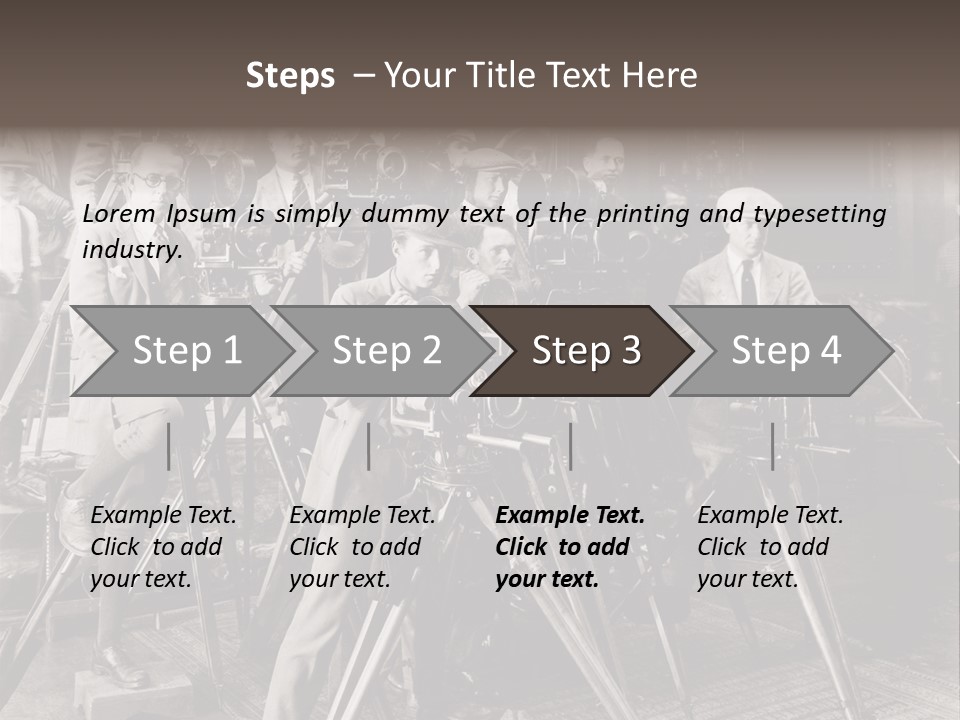 A Group Of People Standing Around A Camera PowerPoint Template
