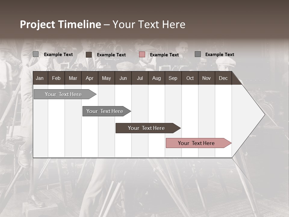 A Group Of People Standing Around A Camera PowerPoint Template