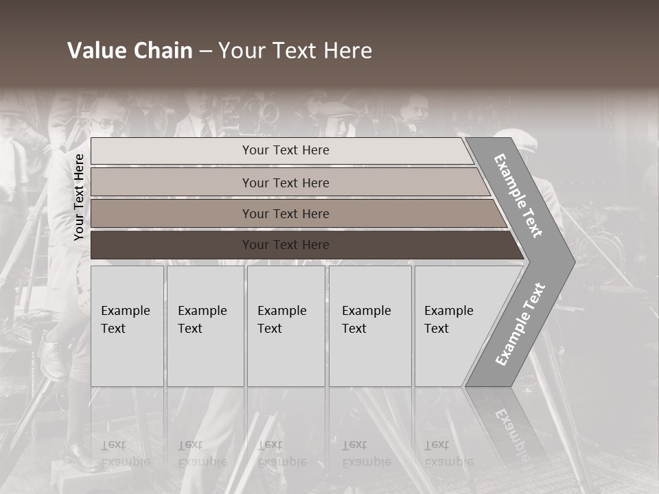A Group Of People Standing Around A Camera PowerPoint Template