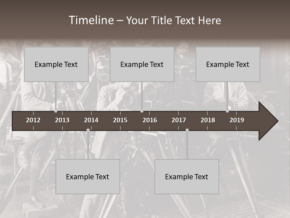 A Group Of People Standing Around A Camera PowerPoint Template