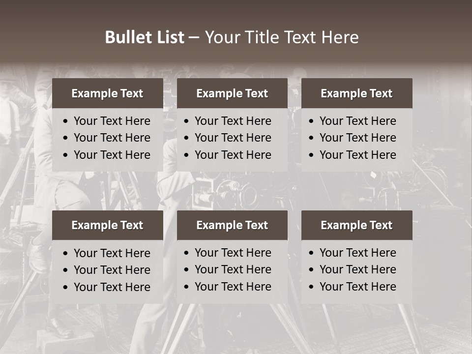 A Group Of People Standing Around A Camera PowerPoint Template