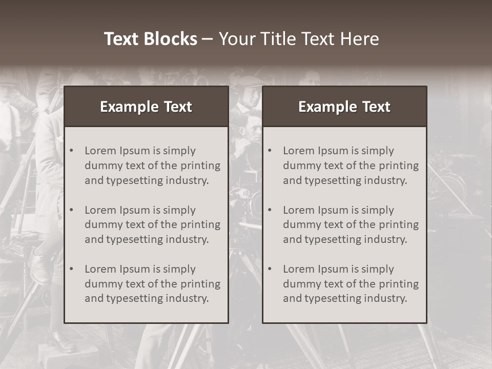 A Group Of People Standing Around A Camera PowerPoint Template