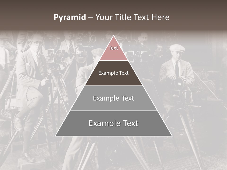 A Group Of People Standing Around A Camera PowerPoint Template