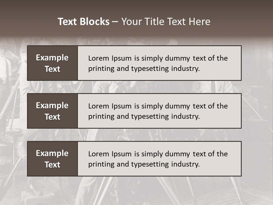 A Group Of People Standing Around A Camera PowerPoint Template
