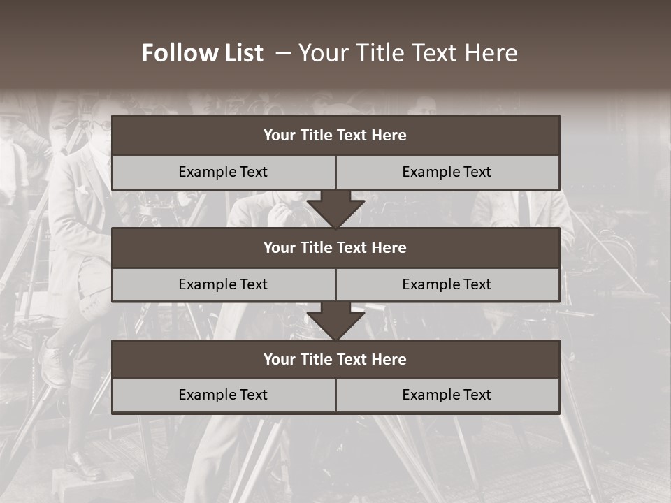 A Group Of People Standing Around A Camera PowerPoint Template