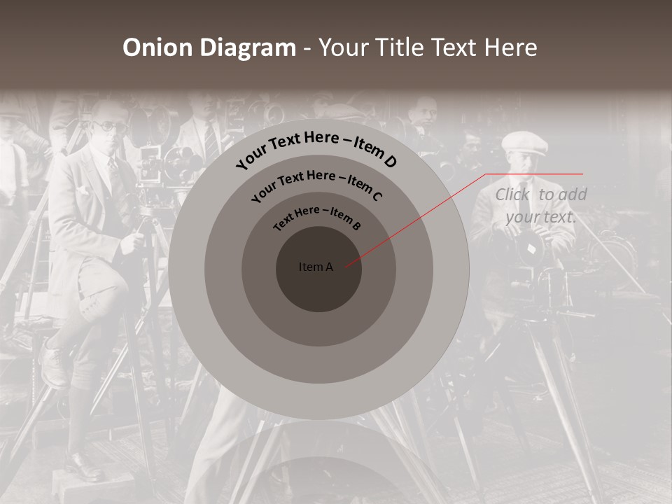 A Group Of People Standing Around A Camera PowerPoint Template