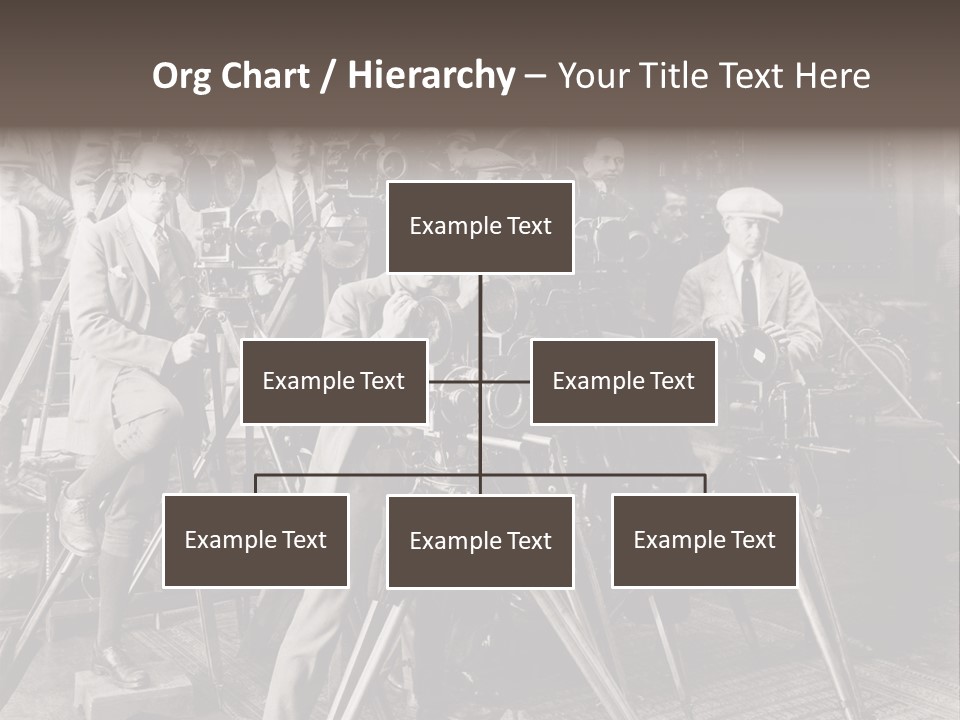 A Group Of People Standing Around A Camera PowerPoint Template