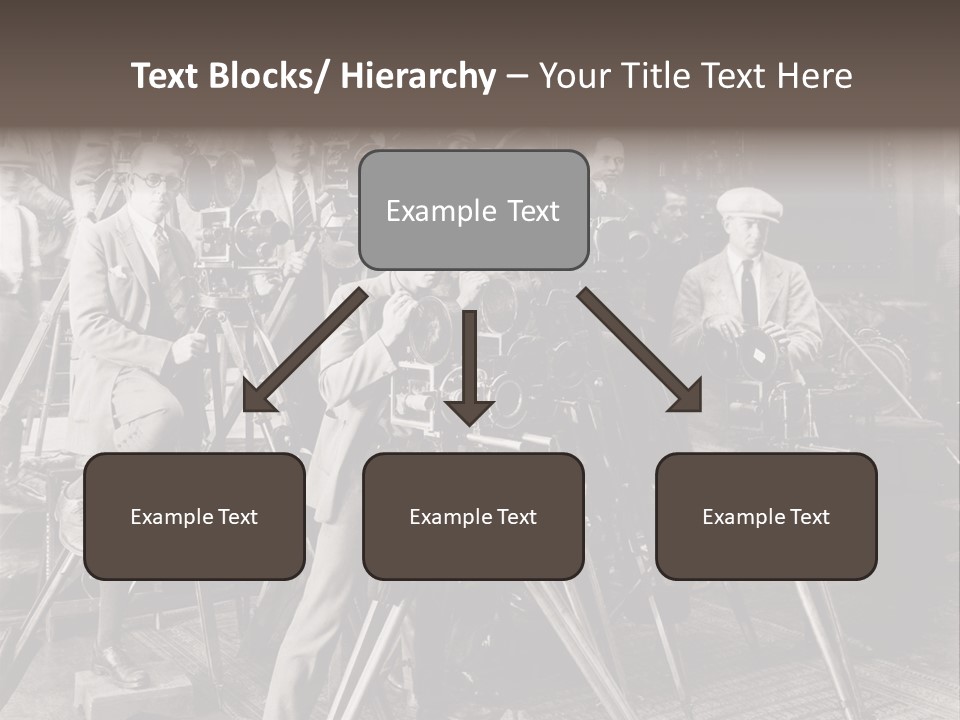 A Group Of People Standing Around A Camera PowerPoint Template