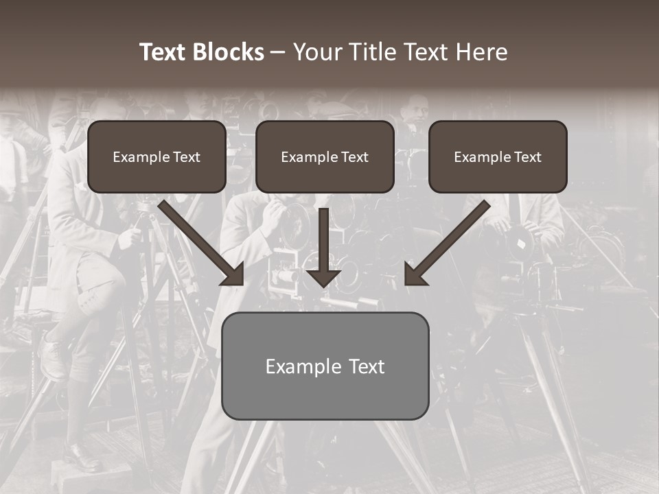 A Group Of People Standing Around A Camera PowerPoint Template