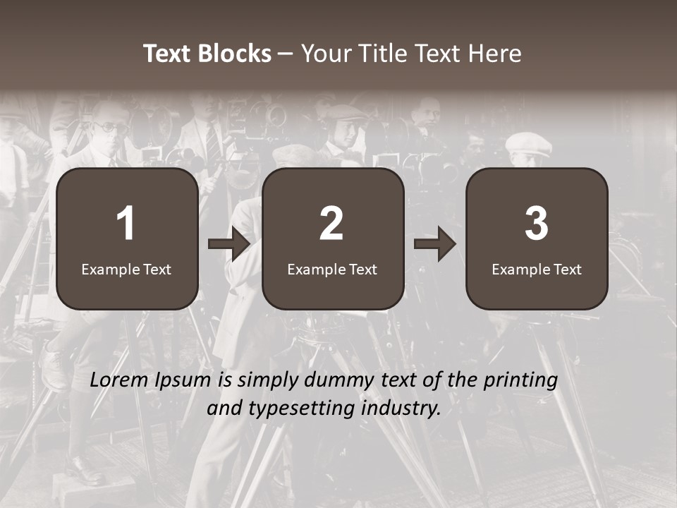 A Group Of People Standing Around A Camera PowerPoint Template